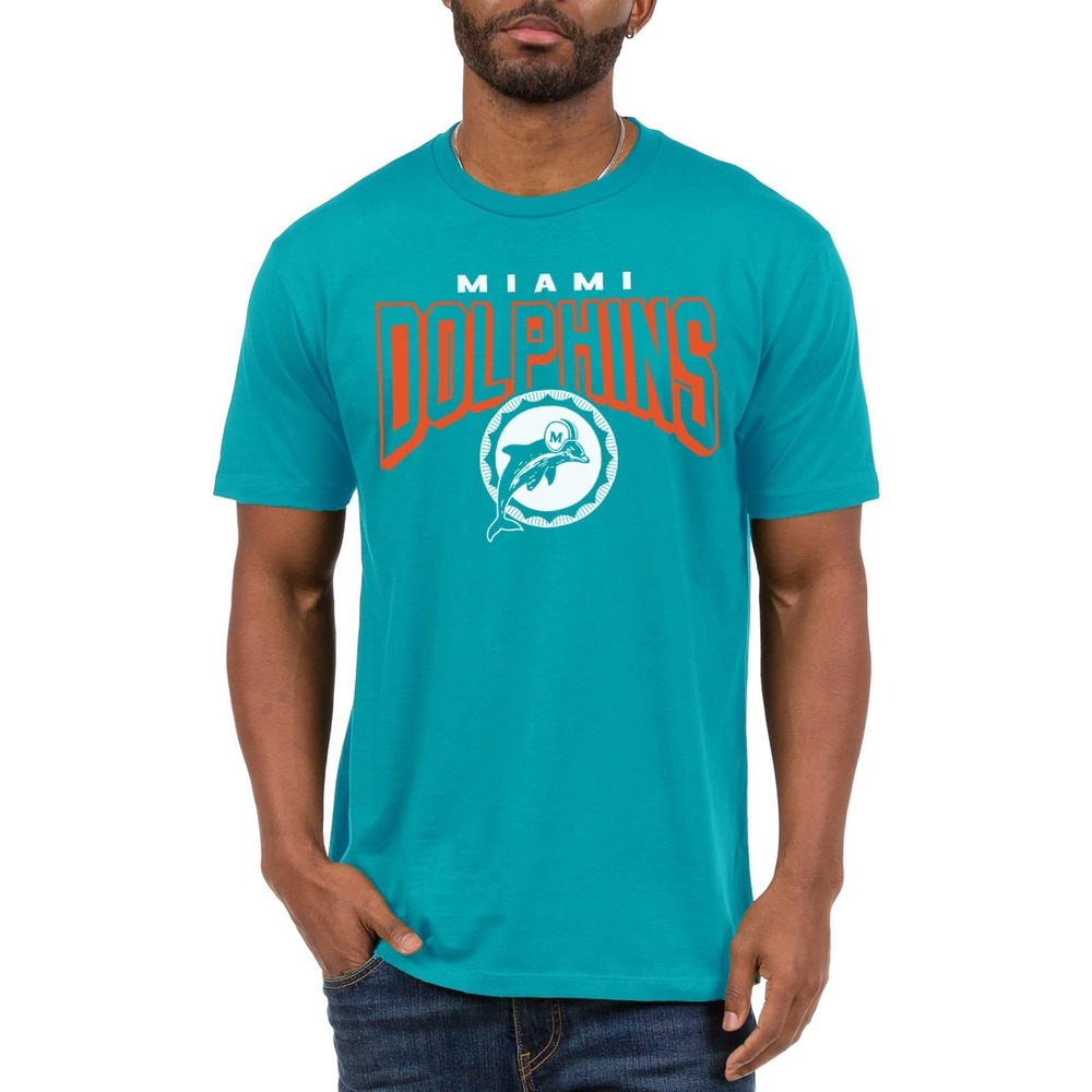NWT Junk Food Miami Dolphins Aqua Bold Logo NFL T-Shirt Unisex Official XL